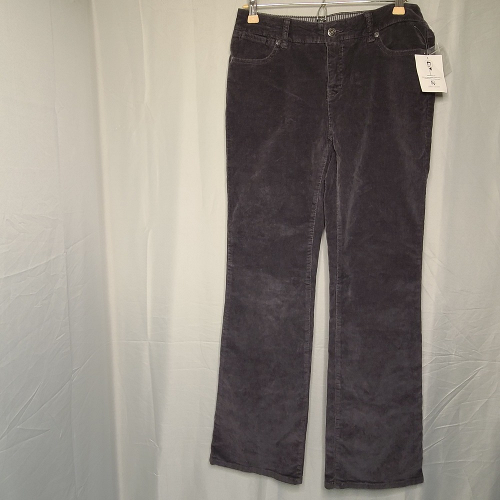 Faded Glory Corduroy Pants Womens 6A Gray Bootcut Mid Rise Stretch Y2K Retro